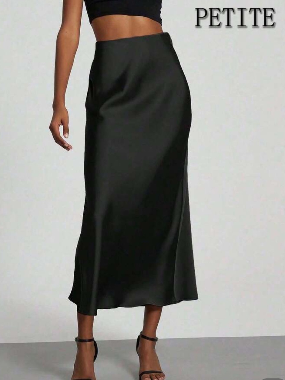 SHEIN Black Midi/Maxi Slip Skirt